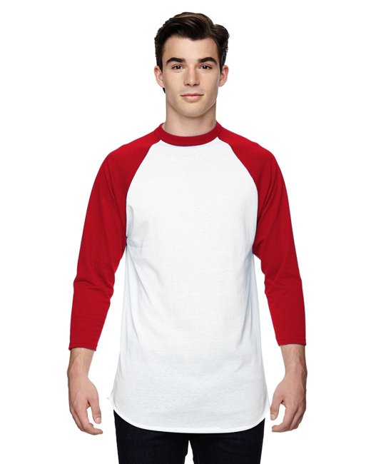 Augusta Sportswear Adult Unisex 50% polyester, 50% cotton 3/4-Sleeve Baseball Jersey